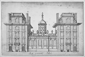 St Pauls School Prints: Elevation of St Pauls School, City of London, 1670