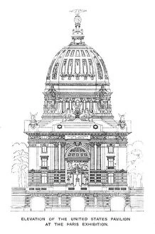 Images Dated 29th January 2009: Elevation of the United States Pavilion at the Paris Exhibition, 1900