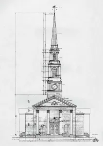 North Carolina Prints: Elevation, the Village Chapel, Pinehurst, North Carolina, 1926