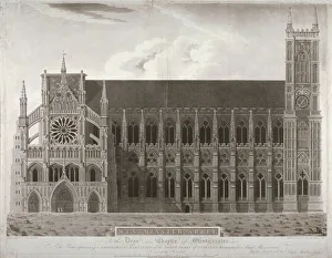 Elevation of Westminster Abbeys north front, London, 1803