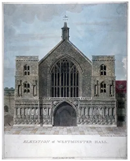 Middleton Prints: Elevation of Westminster Hall, London, 1808. Artist