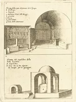 Architectural Drawing Gallery: Elevations of the Holy Manger and the Sepulchre of Rachel, 1619. Creator: Jacques Callot