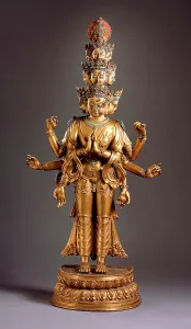 Avalokiteshvara Prints: Eleven-Headed Avalokiteshvara, 16th century. Creator: Unknown