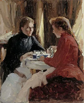 Tea Tray Prints: Elevenses, 1884. Creator: Albert Edelfelt