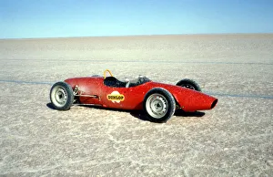 Elfin Ford used to test tyre grip during Bluebird record attempt, Lake Eyre, 1964 Elfin Ford used to test tyre grip during Bluebird record attempt, Lake Eyre, 1964