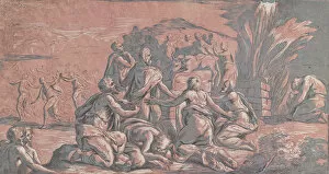 Prophets Gallery: Elijah challenging the prophet to a sacrifice, ca. 1729. ca. 1729