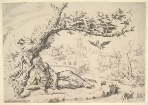 Martin Prints: Elijah Fed by Ravens, 1549. Creator: Dirck Volkertsen Coornhert