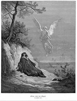 Elia Gallery: Elijah goes into wilderness and asks to die, but an angel comes and bids him arise and eat, 1866