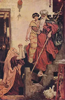 Ford Madox Prints: Elijah Restoring the Widows Son, 1868, (1947). Artist: Ford Madox Brown