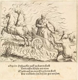 Ascension Gallery: Elijah is Taken up to Heaven, 1547. Creator: Augustin Hirschvogel