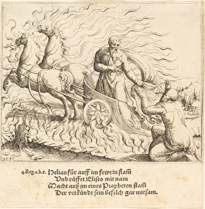 Elias Prints: Elijah is Taken up to Heaven, 1547. Creator: Augustin Hirschvogel