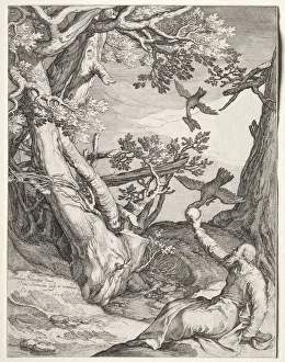 Abraham Bloemaert Dutch Gallery: Elijah in the Wilderness Fed by Ravens, 1604