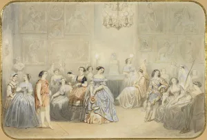 Elisa Rachel in the foyer of the Comedie Francaise. Artist: Montault, Henry de (1825-1890)