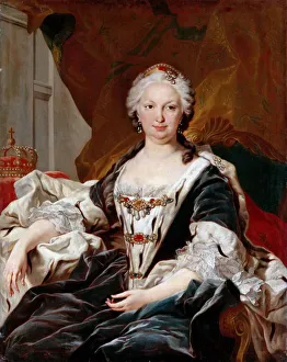 Van Loo Prints: Elisabeth Farnese (1692-1766), Queen of Spain. Artist: Van Loo, Louis Michel (1707-1771)