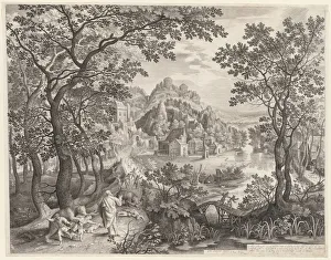 Nicolaes De Bruyn Netherlandish Prints: Elisha Cursing the Children of Bethel Who Are Being Devoured by the Bears, 1602. Creator