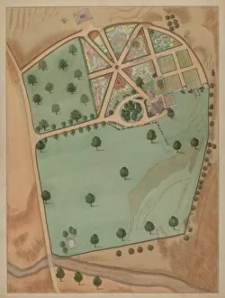 Aerial View Collection: Eliza Jumel Estate, c. 1936. Creator: Virginia Richards