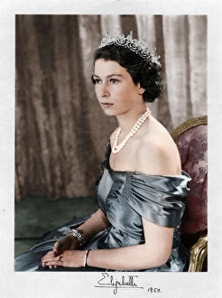 Queen Of Great Britain Gallery: Elizabeth, 1950. Artist: Sterling Henry Nahum Baron