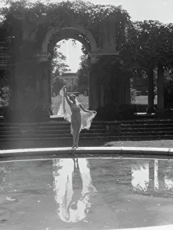 Poolside Prints: Elizabeth Duncan dancers and children, 1927 Creator: Arnold Genthe