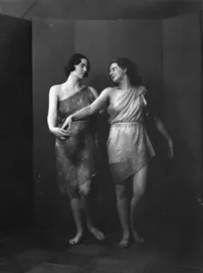 Elizabeth Duncan dancers and children, 1931 Creator: Arnold Genthe