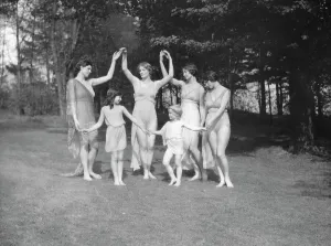 Elizabeth Duncan dancers and children, 1929 Creator: Arnold Genthe