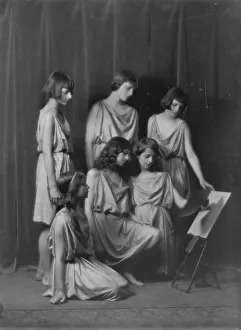 Duncan Elizabeth Prints: Elizabeth Duncan dancers and children, between 1916 and 1941. Creator: Arnold Genthe
