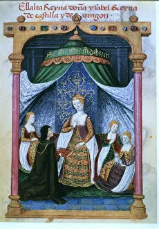 Conde Gallery: Elizabeth I The Catholic (145 -1504), Queen of Castile, in miniature Prayer of