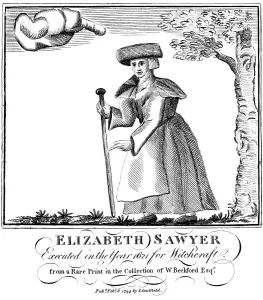 Sawyer Prints: Elizabeth Sawyer, executed as a witch in England in 1621, 1794