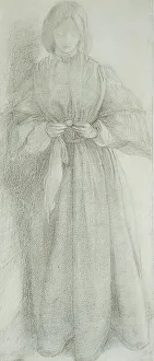 Rossetti Dante Gabriel Prints: Elizabeth Siddal (Mrs. Dante Gabriel Rossetti), c. 1854. Creator: Dante Gabriel Rossetti