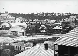 Brisbane Prints: Elizabeth Street, Brisbane (Qld), 1863 before the 1864 fires. Creator: Unknown