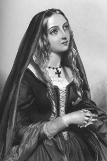 Elizabeth Woodville (1437-1492), queen consort of King Edward IV, 1851.Artist: H Austin