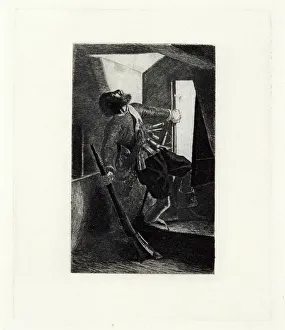 Charles Samuel Collection: Elizabethan soldier shot, c1843-c1891. Artist: Charles Samuel Keene