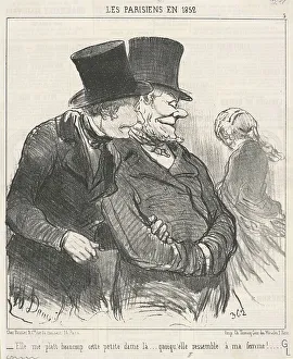 Ogling Prints: Ell me plait beaucoup... 19th century. Creator: Honore Daumier