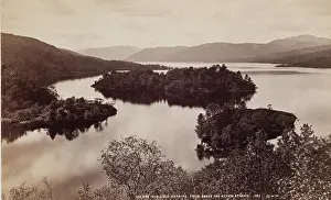 Gw Wilson Prints: Ellen's Isle from above the Silver Strand, Loch Katrine, between 1870 and 1880
