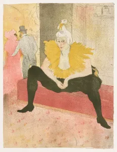 Post Impression Prints: Elles: The Seated Clown, Mlle Cha-u-Ka-o, 1896. Creator: Henri de Toulouse-Lautrec (French