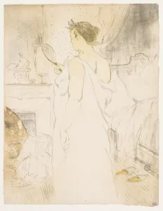 Elles: Woman with a Hand Mirror, 1896. Creator: Henri de Toulouse-Lautrec (French, 1864-1901)