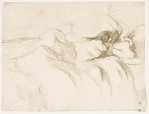 Post Impression Prints: Elles: Woman Sleeping, 1896. Creator: Henri de Toulouse-Lautrec (French, 1864-1901)