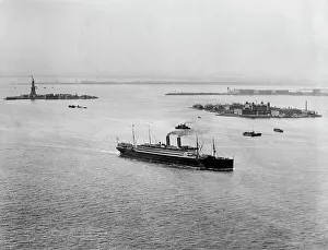 Ellis Island and Harbor, New York, c.between 1900 and 1920. Creator: Unknown