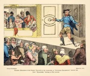 George Cruikshank 1792 1878 Prints: Elliston (Manager of the Surrey Theatre) in the character of Sylvester Daggerwood, 1811
