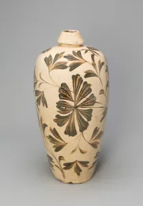 Elongated Bottle Vase (Meiping) with Peony Sprays, Jin dynasty (1115-1234) Elongated Bottle Vase (Meiping) with Peony Sprays, Jin dynasty (1115-1234)