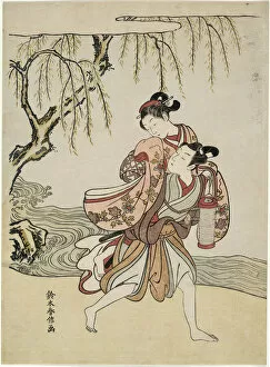 Rose Gallery: The Elopement (parody of Akutagawa episode from 'Tales of Ise'), c. 1767
