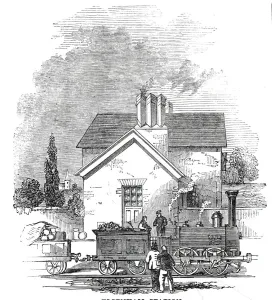 Stephenson Prints: Elsenham Station, 1845. Creator: Unknown
