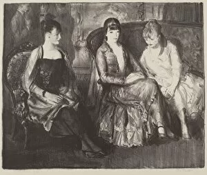 Bellows George Gallery: Elsie, Emma and Marjorie, second stone, 1921. Creator: George Wesley Bellows