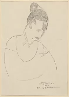 Images Dated 21st June 2021: Elsie Speicher [verso], 1920. Creator: George Wesley Bellows