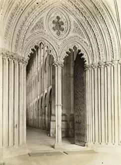 Ely Cathedral: Galilee Porch, Door into Nave, c. 1891. Creator: Frederick Henry Evans