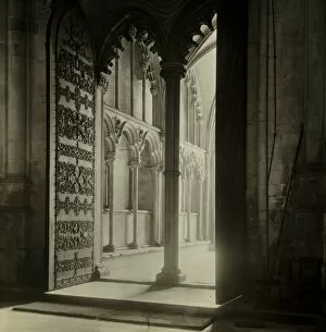 Ely Cathedral: Galilee Porch from Nave, c. 1891. Creator: Frederick Henry Evans