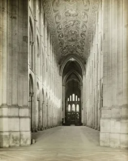 Ely Cathedral: Nave from Porch Door, 1891. Creator: Frederick Henry Evans Ely Cathedral: Nave from Porch Door, 1891. Creator: Frederick Henry Evans