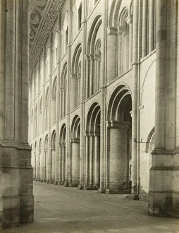 Evans Frederick Henry Hon Frps Prints: Ely Cathedral: Nave from under West Tower, c. 1891. Creator: Frederick Henry Evans