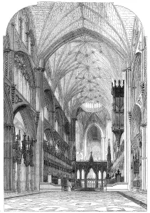 Scott Gilbert Prints: Ely Cathedral Restored - the Choir, 1856