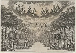 The Elysian Fields; set design from La Monarchia Latina Trionfante, 1678. Creator: Mathäus Küsel