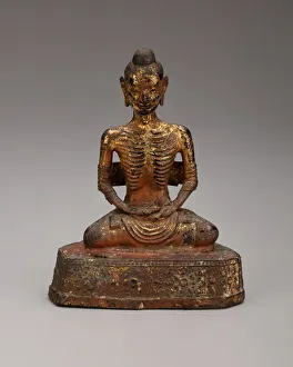 Meditating Prints: Emaciated Siddhartha, 1850 / 1900. Creator: Unknown